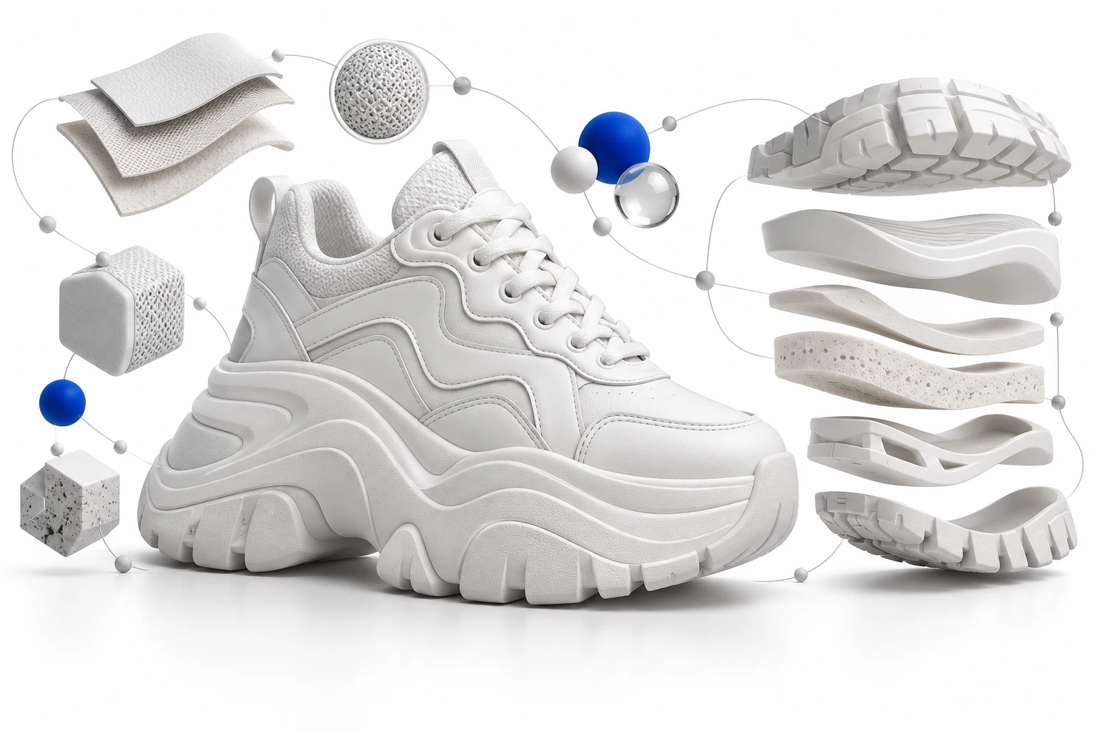 Ảnh minh họa: Naked Wolfe chunky sneakers product photo white background