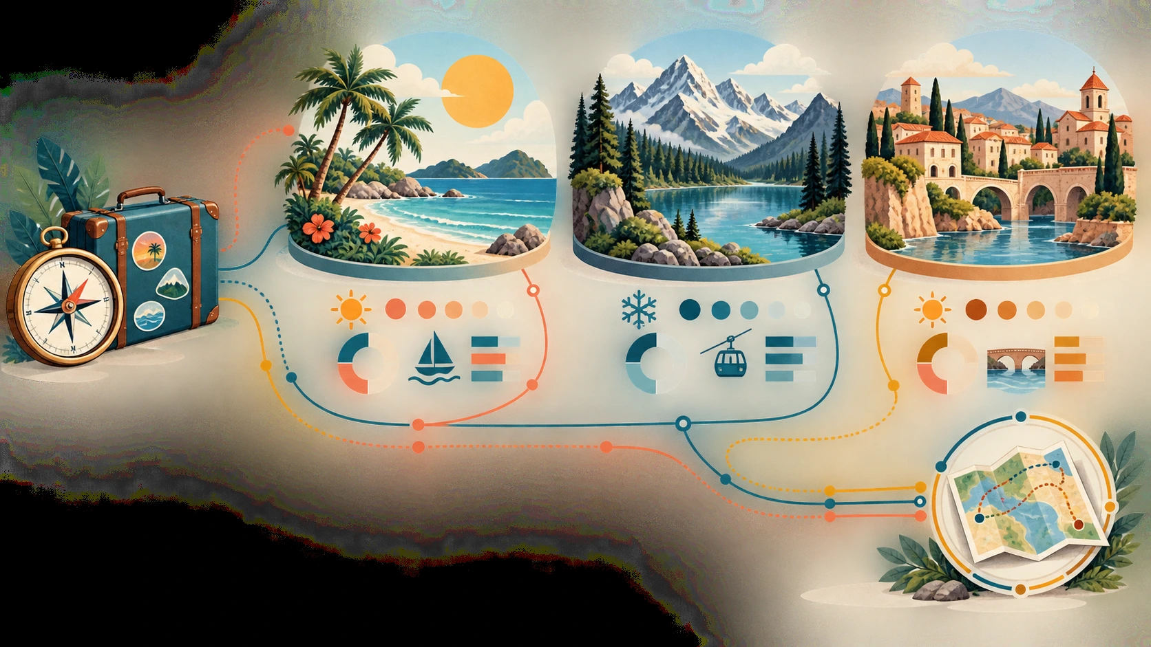 Ảnh minh họa: travel destination comparison infographic